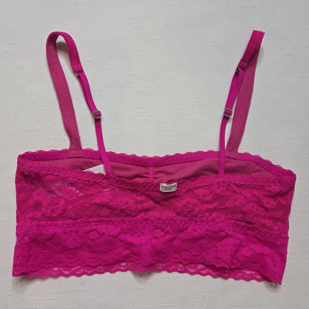 Gilly Hicks Hot Pink Lace Bandeau Bralette Size M